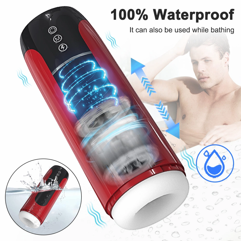 Waterproof Automatic Male Telescopic Vibration Masturbation Cup Simulation Blowjob