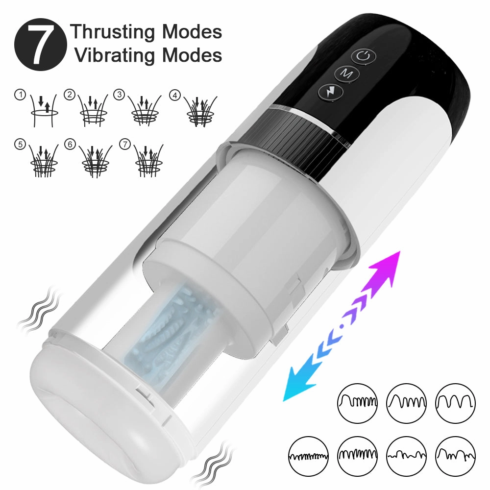 Waterproof Automatic Male Telescopic Vibration Masturbation Cup Simulation Blowjob
