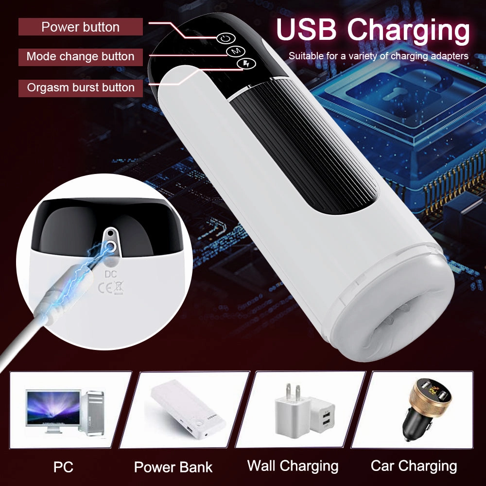 Waterproof Automatic Male Telescopic Vibration Masturbation Cup Simulation Blowjob