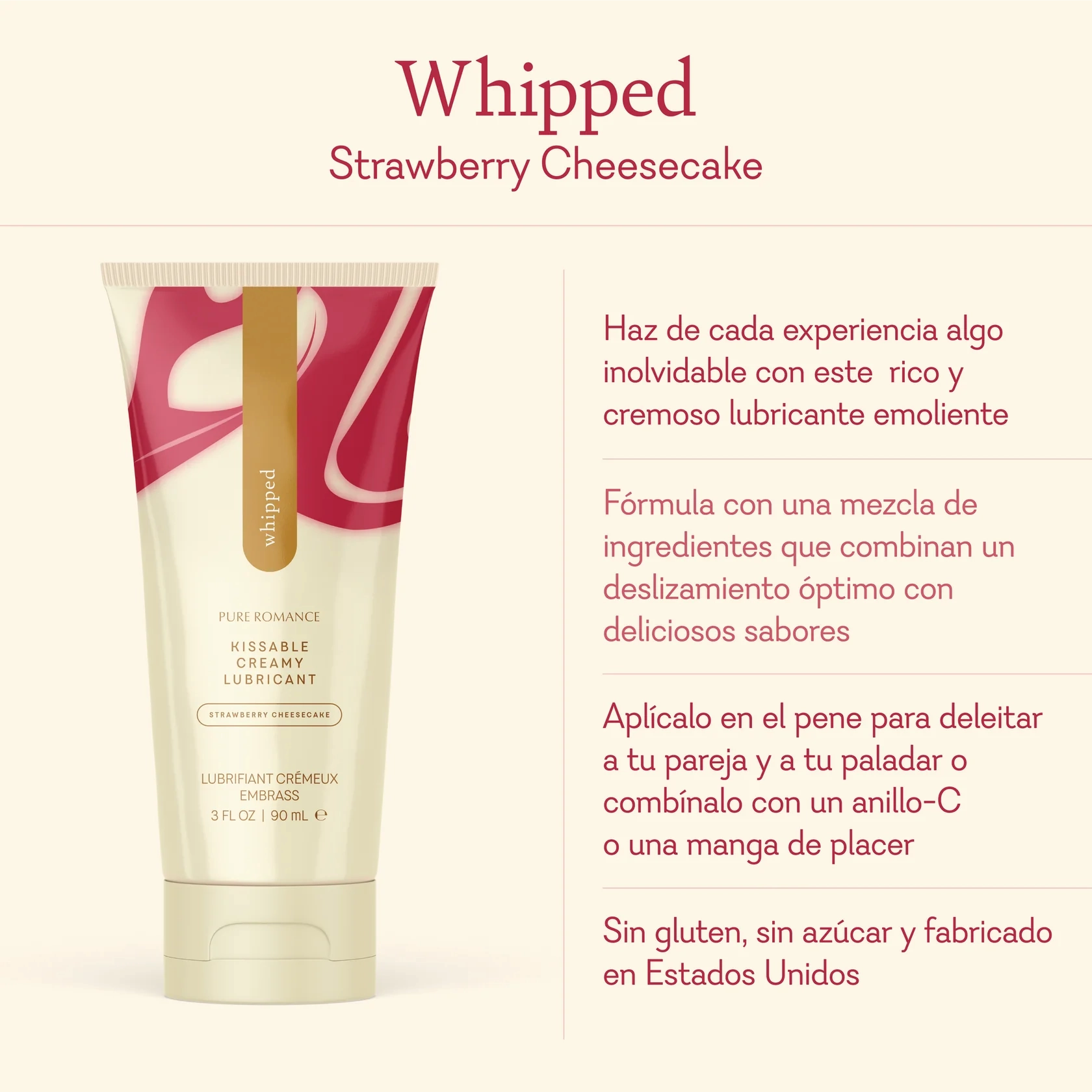 Whipped Lubricant - Strawberry Cheesecake - IN STOCK - 49 LEFT! - Pure Romance