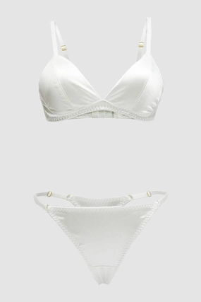 White Satin Lingerie Set