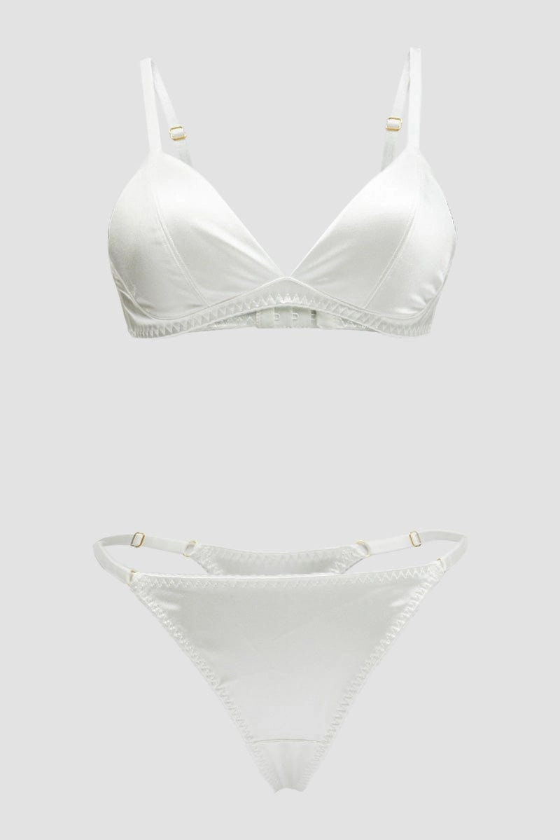 White Satin Lingerie Set